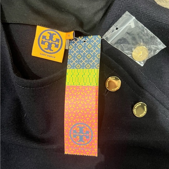Tory Burch Navy Dress with Gold Buttons - Picture 9 of 16